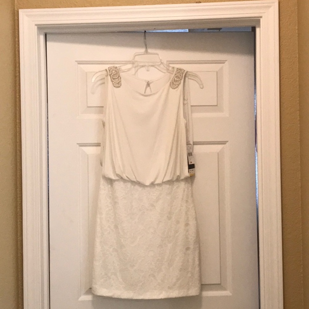 White cocktail dress size 4 NWT